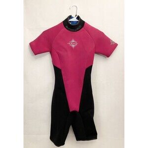 Woman's Skiwarm Wetsuit Size 6 14” Long Sleeve Pink Black Water Ski Scuba Surf
